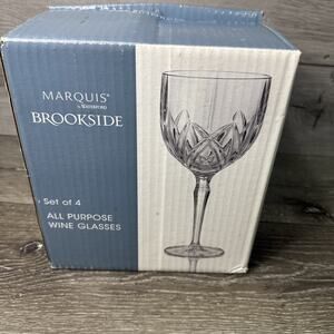 Marquis by Waterford crystal Brookside Set Of 4 All-Purpose Wine Glasses 8.5"